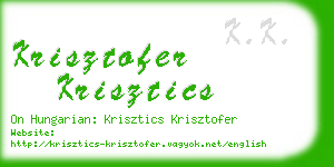 krisztofer krisztics business card